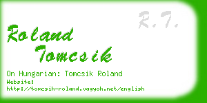 roland tomcsik business card